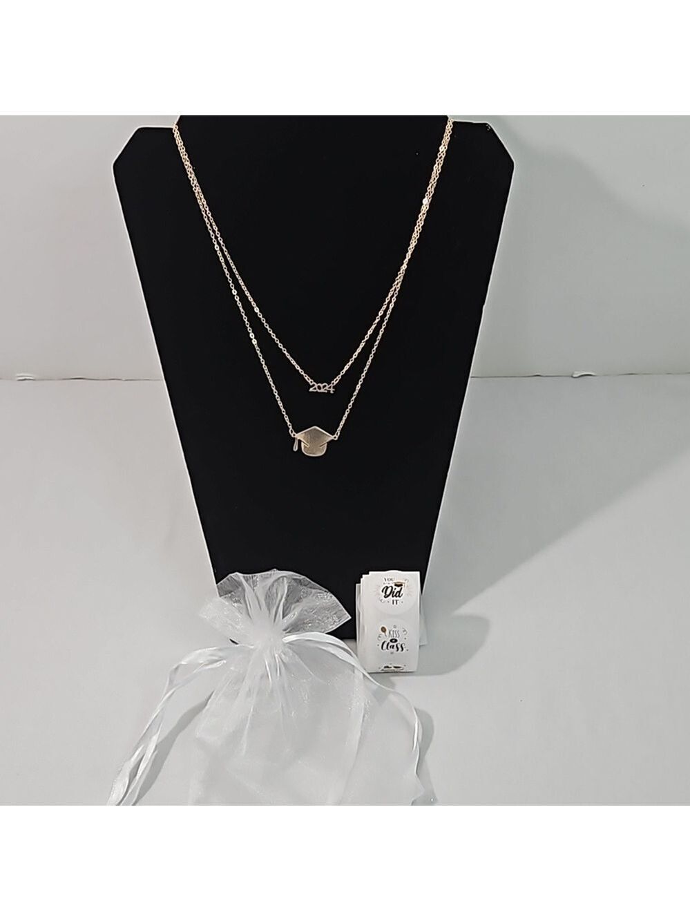 Graduation 2024 Necklace Stickers Organza Bag Bundle - Picture 14 of 17